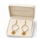 FASSSIONS Korean Style Gold-Plated Geometric Dangle Earrings for Women | Elegant Rhinestone Drop Earrings | Lightweight Fashion Jewelry